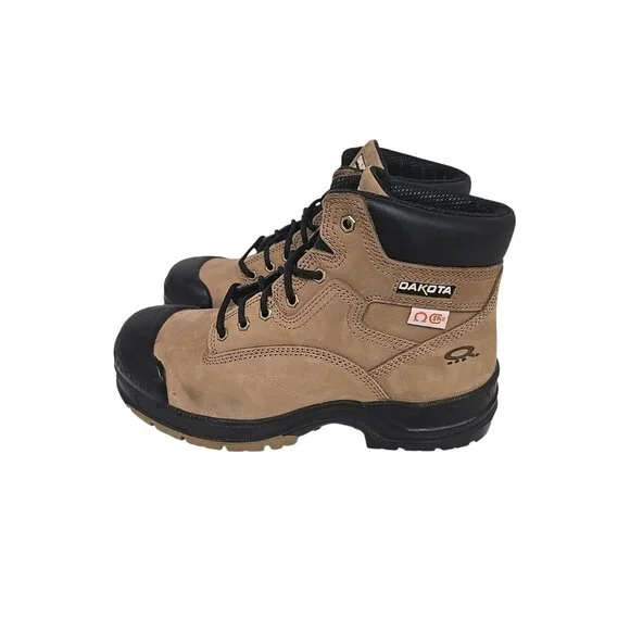 Dakota Men's 6” 6006 Quad Comfort Steel Toe Fresh Tech Work Boots Tan Size 10.5M - Picture 6 of 8